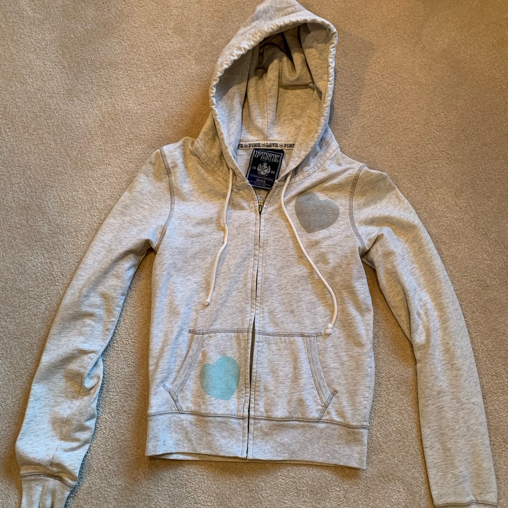 Victoria Secrets PINK gray zip up jacket💞